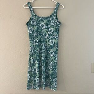 Columbia PFG Freezer Athletic Mini Dress Womens S Green Tropical Floral